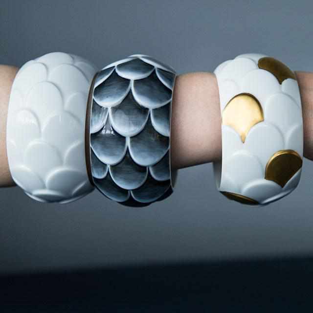 [ACCESSORY] SASKIA DIEZ DRAKE RING NO.2 (WHITE-BLACK DOT) | 2016/ | IMARI-ARITA WARES
