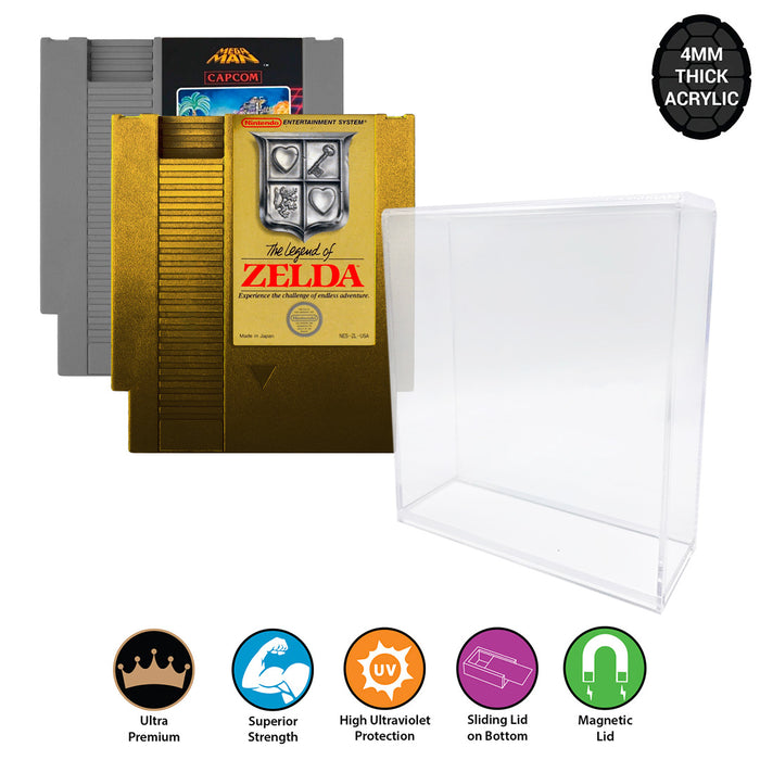 KP Fortress Acrylic Hard Case for NES Nintendo Video Game Cartridge 4mm thick, UV & Slide Bottom on The Pop Protector Guide by Display Geek and Kollector Protector
