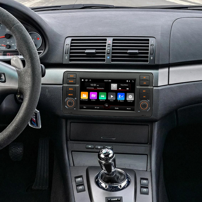 Android 13 Car Stereo Wireless Carplay for BMW E46 Double Din 7 Inch Touchscreen GPS Navigation System FM WiFi
