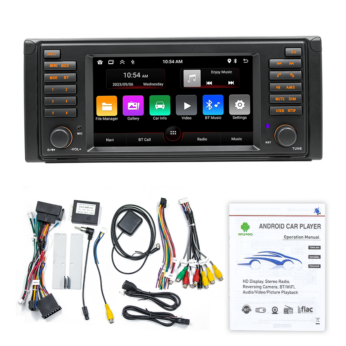 Android 13 Car Stereo Wireless Carplay for BMW E53 Double Din 7 Inch Touchscreen GPS Navigation System FM WiFi