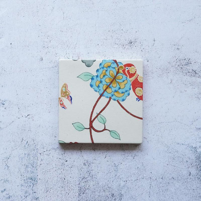 [ART PANEL, DISH] KEMONODE CERAMIC TILE NO.2 | MORPHOSHERE | KYOTO YUZEN DYEING