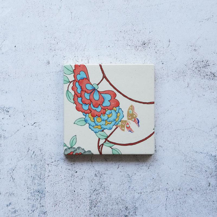 [ART PANEL, DISH] KEMONODE CERAMIC TILE NO.4 | MORPHOSHERE | KYOTO YUZEN DYEING