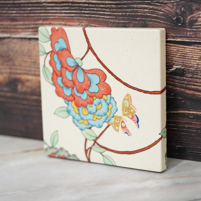 [ART PANEL, DISH] KEMONODE CERAMIC TILE NO.4 | MORPHOSHERE | KYOTO YUZEN DYEING