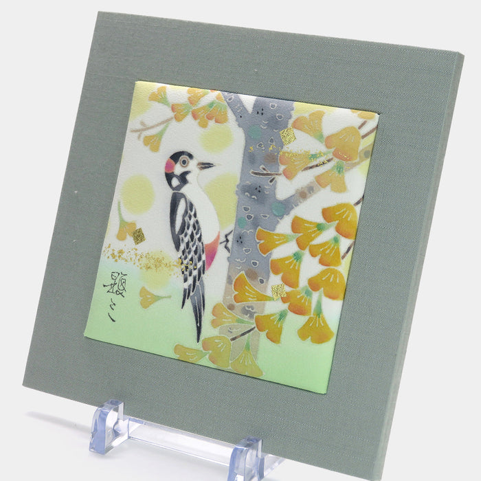 [ART PANEL] GREAT SPOTTED WOODPECKER (S) / PKS180 | KAGA YUZEN| KENZO MAKINO