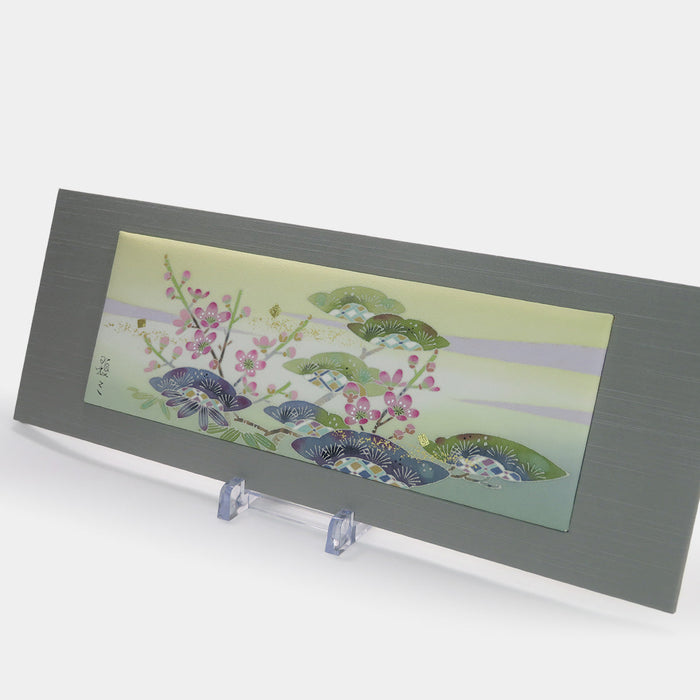 [ART PANEL] PINE, BAMBOO AND PLUM (L) / PWS134 | KAGA YUZEN| KENZO MAKINO
