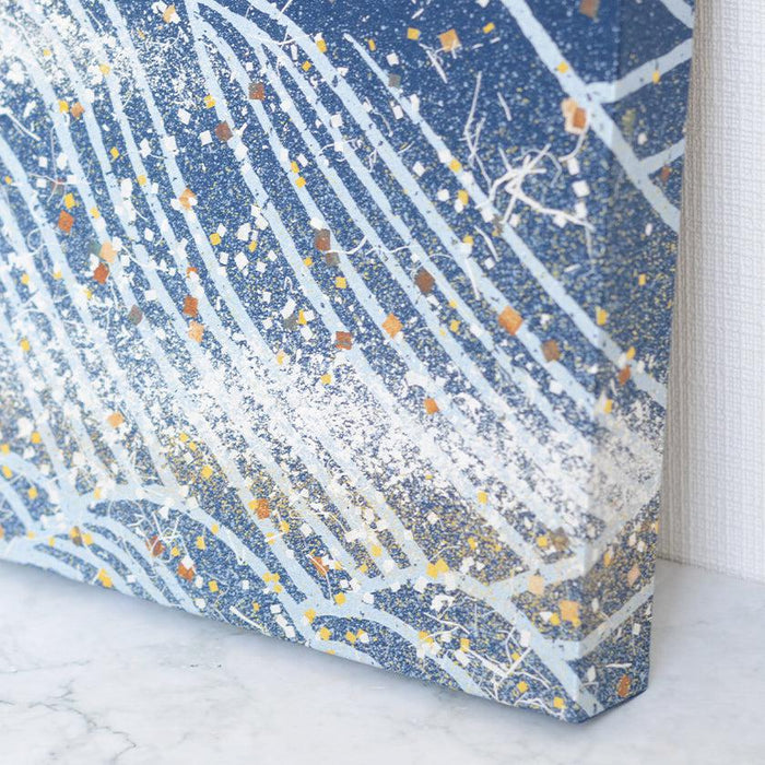 [ARTPANEL] SUMMER OH-NAMI (BIG WAVE) INDIGO L | GOLD AND SILVER DECORATIVE WORK| IPPINSHU