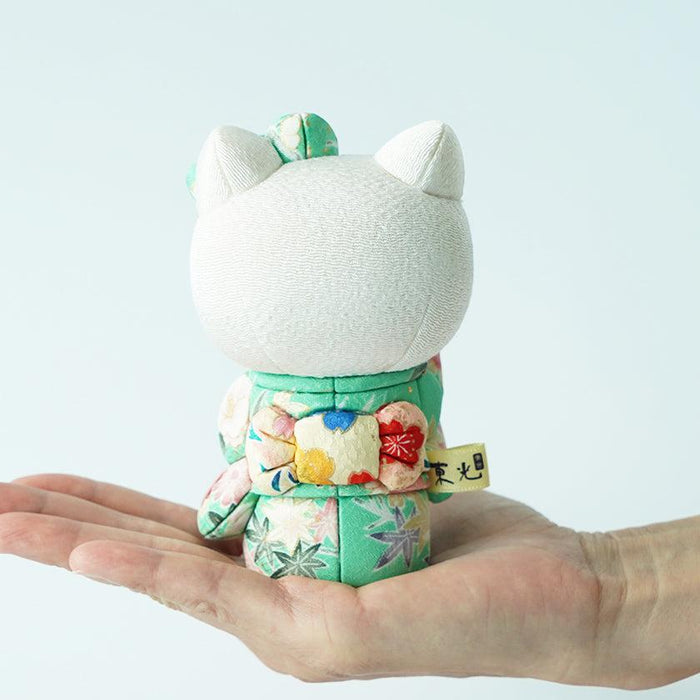 [BECKONING (LUCKY) CAT] HELLO KITTY (GREEN) | EDO ART DOLLS | KAKINUMA DOLLS