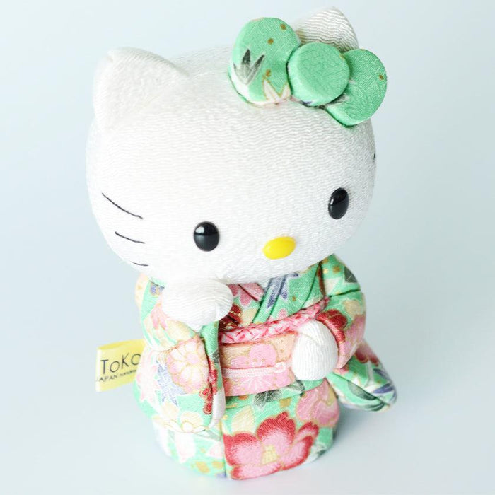 [BECKONING (LUCKY) CAT] HELLO KITTY (GREEN) | EDO ART DOLLS | KAKINUMA DOLLS