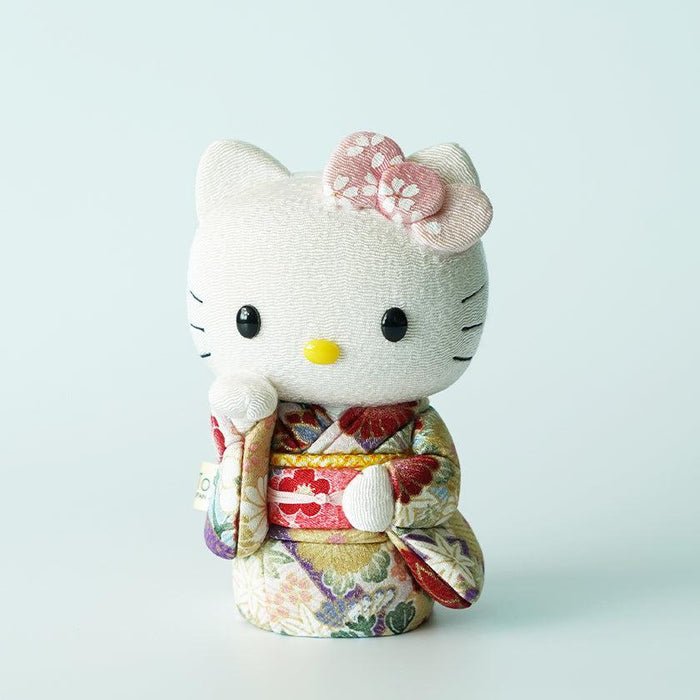 Hello Kitty kimono lucky cat doll in floral brocade | Edo art dolls, Kakinuma Dolls