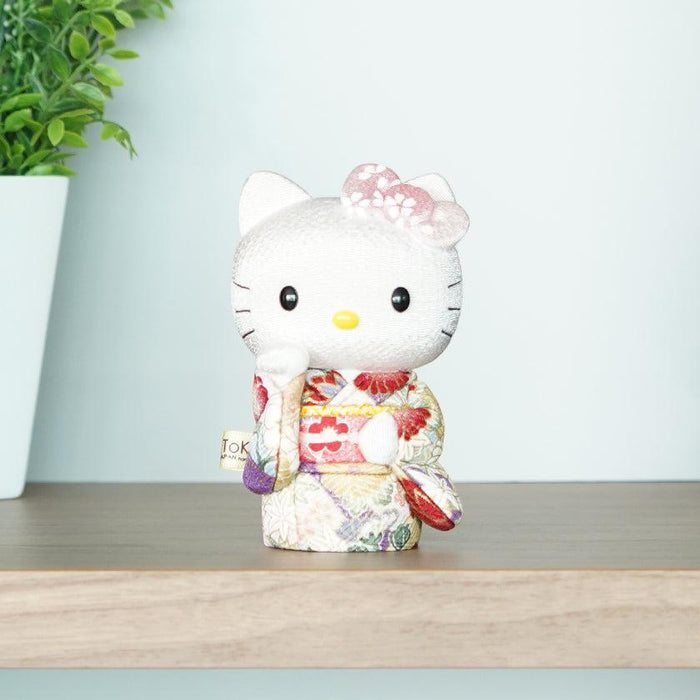 Hello Kitty lucky cat figurine in floral kimono, Edo art doll | Japan, Kakinuma Dolls
