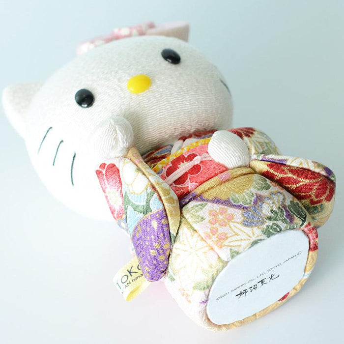 Hello Kitty lucky cat doll in floral kimono | Edo art doll | Kakinuma Dolls, Tokyo, Japan