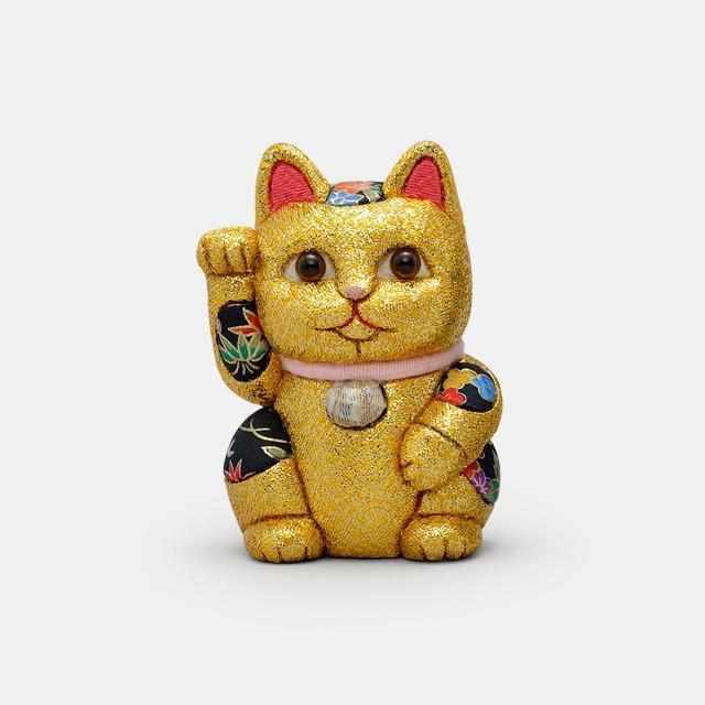 [BECKONING (LUCKY) CAT] MANEKI NEKO, FENG SHUI (GOLD) FORTUNE | EDO ART DOLLS | KAKINUMA DOLLS