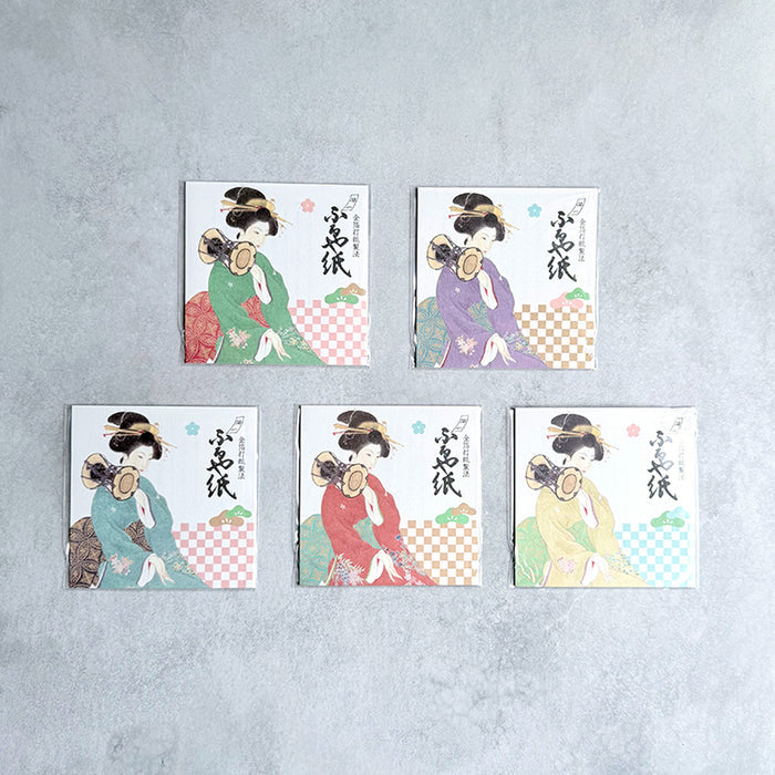 [BLOTTING PAPER] 5-BOOK SET MAIKO (BEAUTIFUL WOMAN PAINTING) | KANAZAWA GOLD LEAF | HAKUICHI