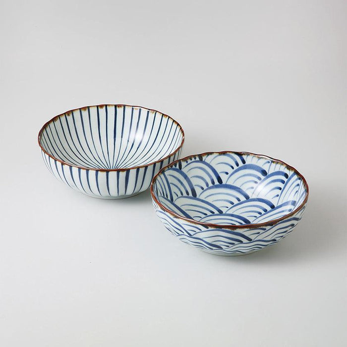 [BOWL] DYED PICTURE MULTI PAIR | HASAMI WARES| SAIKAI TOKI