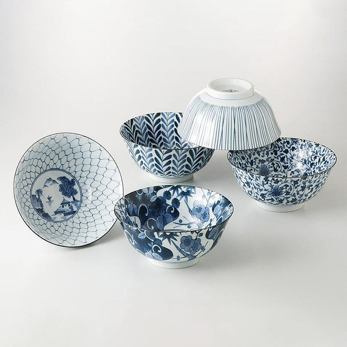[BOWL] NISHIKI PICTURE MULTI SET OF 5 | HASAMI WARES| SAIKAI TOKI