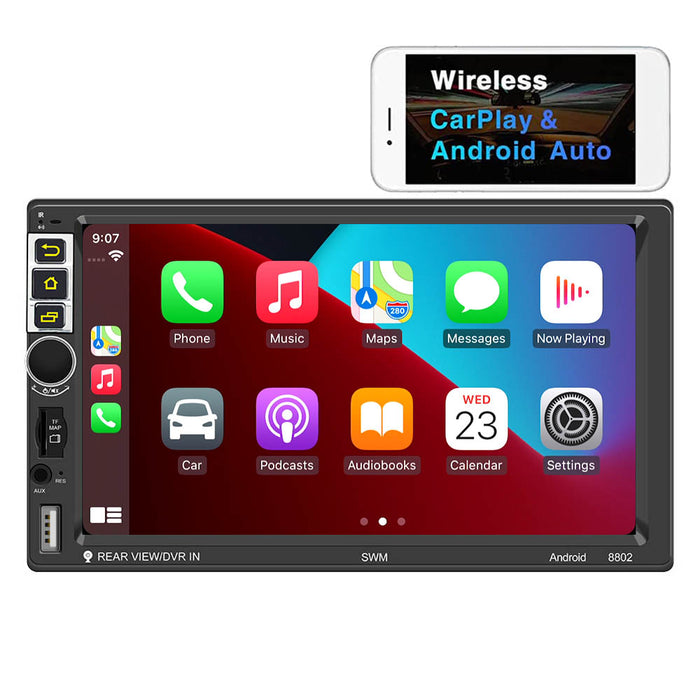 Car stereo manufacturer double din android car radio wireless carplay universal 7 inch HD screen support android auto