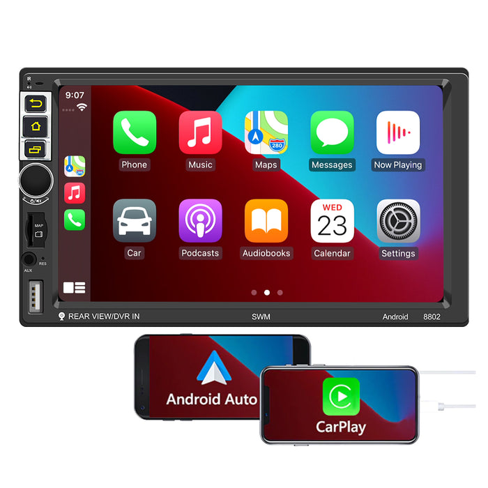 Car stereo manufacturer double din android car radio wireless carplay universal 7 inch HD screen support android auto