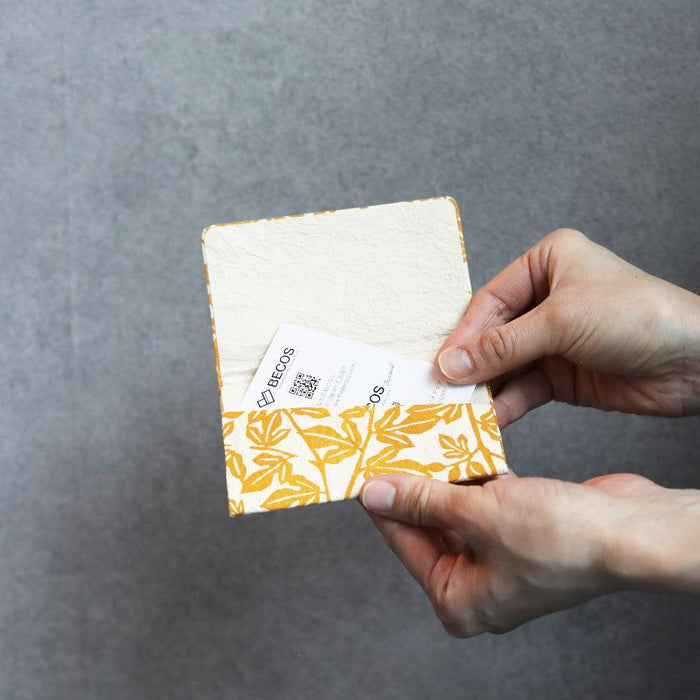 [CARD CASE] MULBERRY PRINT (YELLOW) | KUROTANI WASHI PAPER|KUROTANI WASHI COOPERATIVE GROUP