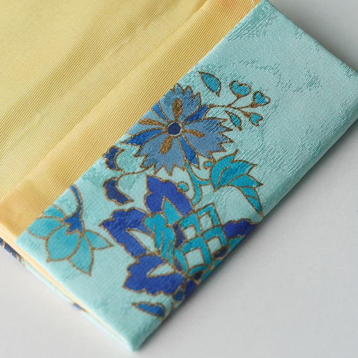 [CARD CASE] SILK OBI SARASA BLUE | KYOTO YUZEN DYEING