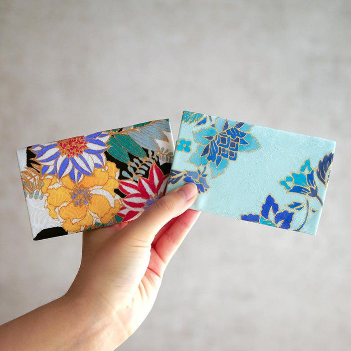 [CARD CASE] SILK OBI SARASA BLUE | KYOTO YUZEN DYEING