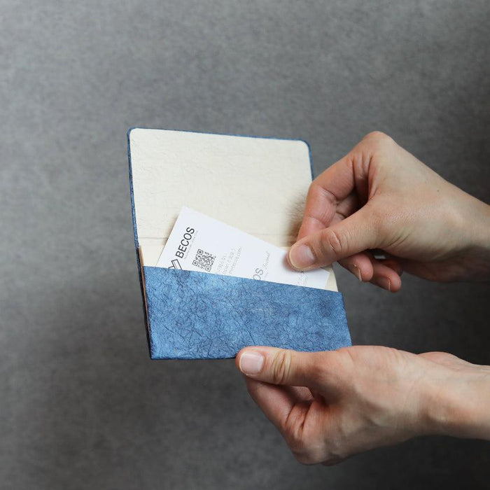 [CARD CASE] TEXTILE PATTERNED PAPER (NAVY BLUE) | KUROTANI WASHI PAPER|KUROTANI WASHI COOPERATIVE GROUP