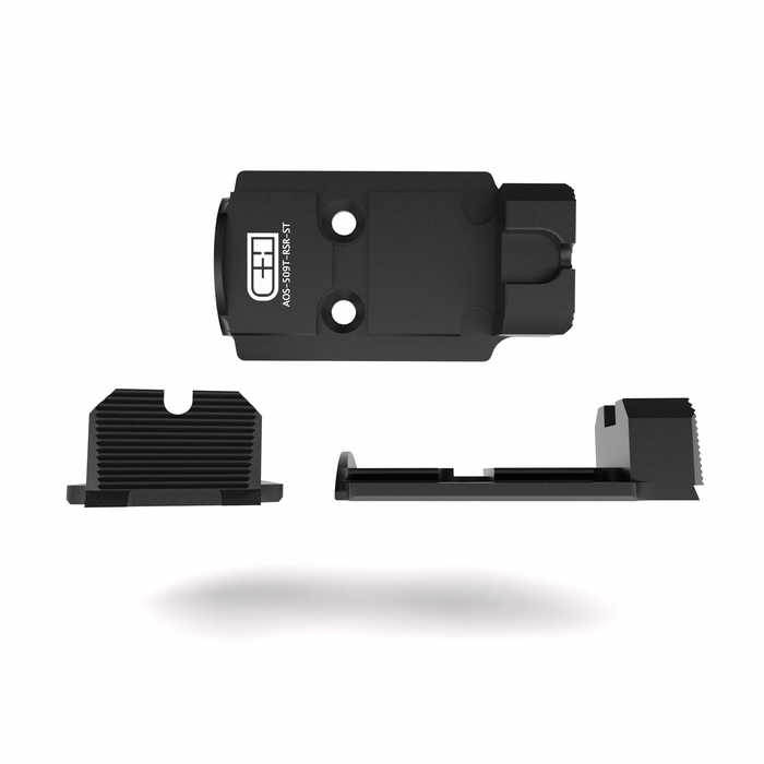 C&H AOS Cut (Agency Optic System) to Holosun 509T with integrated rear sight*STEEL* SA-PDY-509T-RSR-ST
