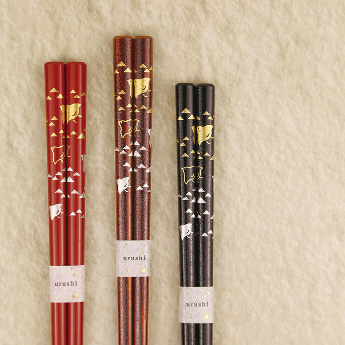 [CHOPSTICKS] AUSPICIOUS MOTIFS WAVES AND PLOVERS | NOTO HIBA LACQUERED CHOPSTICKS | HASHIMOTO KOUSAKU SIKKI