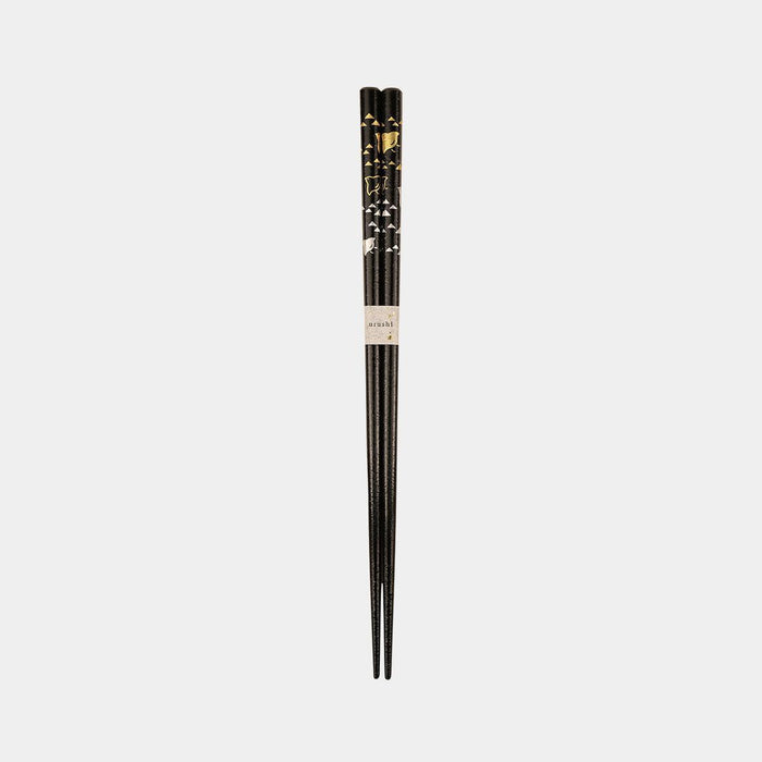 [CHOPSTICKS] AUSPICIOUS MOTIFS WAVES AND PLOVERS | NOTO HIBA LACQUERED CHOPSTICKS | HASHIMOTO KOUSAKU SIKKI