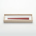 [CHOPSTICKS] CHOPSTICKS FOR THE FIRST TIME WITH PAULOWNIA BOX FROM ISHIKAWA (RED) | LACQUERE | AERU