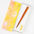 [CHOPSTICKS] COLOR BRUSH (ORANGE) WITH CHOPSTICK REST (22.5cm) | CHOPSTICKS OF WAKASA | CRYSTAL