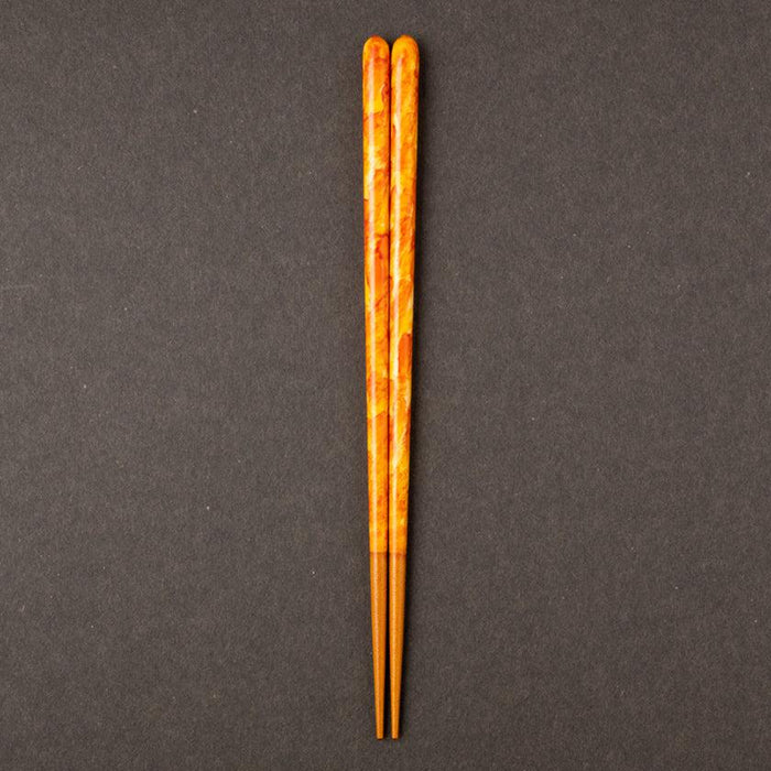 [CHOPSTICKS] COLOR BRUSH (ORANGE) WITH CHOPSTICK REST (22.5cm) | CHOPSTICKS OF WAKASA | CRYSTAL