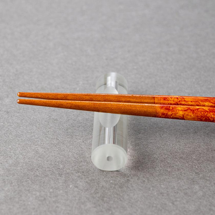 [CHOPSTICKS] COLOR BRUSH (ORANGE) WITH CHOPSTICK REST (22.5cm) | CHOPSTICKS OF WAKASA | CRYSTAL