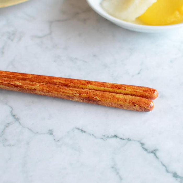 [CHOPSTICKS] COLOR BRUSH (ORANGE) WITH CHOPSTICK REST (22.5cm) | CHOPSTICKS OF WAKASA | CRYSTAL