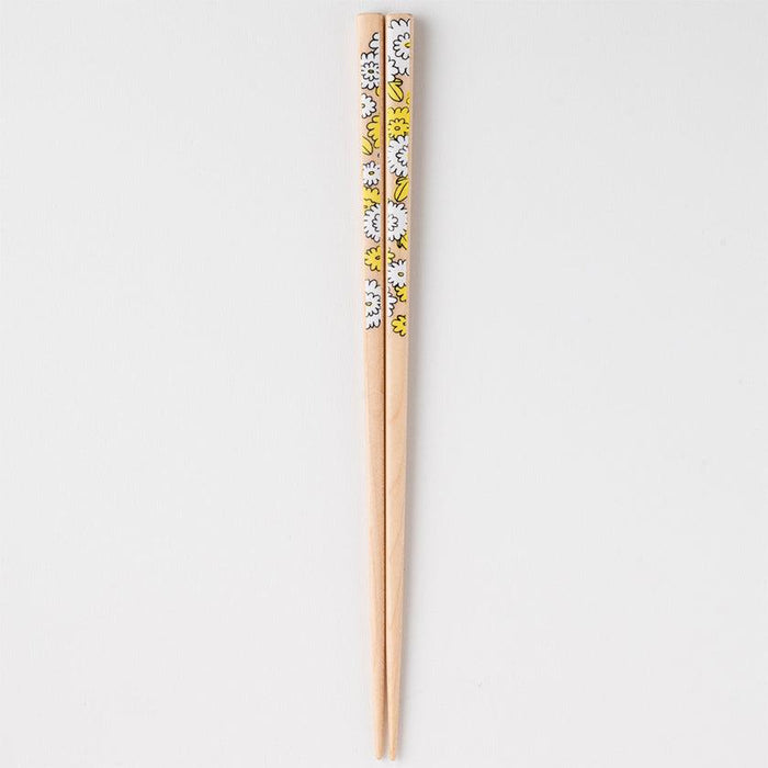 [CHOPSTICKS] KUTANI SEAL FLOWER KIKU CHRYSANTHEMUM (22.5cm) CHOPSTICK REST & GIFT BOX SET | MATSUKAN | WAKASA LACQUERED CHOPSTICKS
