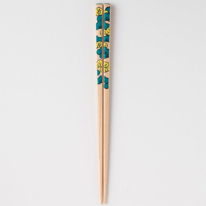 [CHOPSTICKS] KUTANI SEAL FLOWER MATSU PINE TREE (22.5cm) CHOPSTICK REST & GIFT BOX SET | MATSUKAN | WAKASA LACQUERED CHOPSTICKS