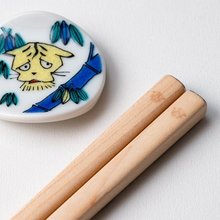 [CHOPSTICKS] KUTANI SEAL FLOWER TAKE BAMBOO (22.5cm) CHOPSTICK REST & GIFT BOX SET | MATSUKAN | WAKASA LACQUERED CHOPSTICKS