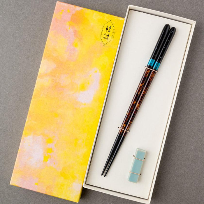 [CHOPSTICKS] NIGHT SKY YOI WITH CHOPSTICK REST (22.5cm) | CHOPSTICKS OF WAKASA | CRYSTAL