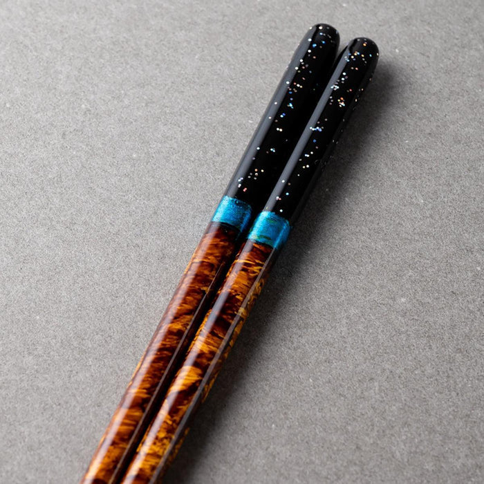 [CHOPSTICKS] NIGHT SKY YOI WITH CHOPSTICK REST (22.5cm) PAULOWNIA WOOD BOX | CHOPSTICKS OF WAKASA | CRYSTAL