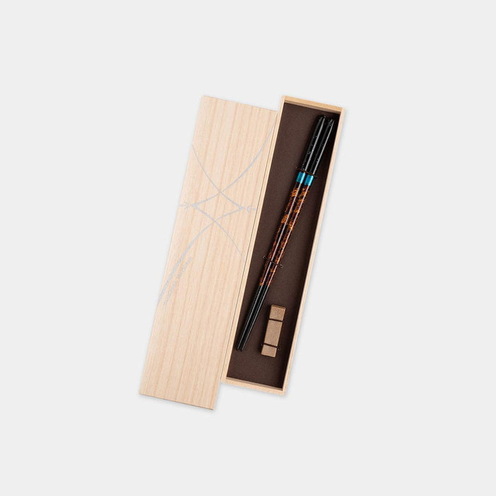 [CHOPSTICKS] NIGHT SKY YOI WITH CHOPSTICK REST (22.5cm) PAULOWNIA WOOD BOX | CHOPSTICKS OF WAKASA | CRYSTAL