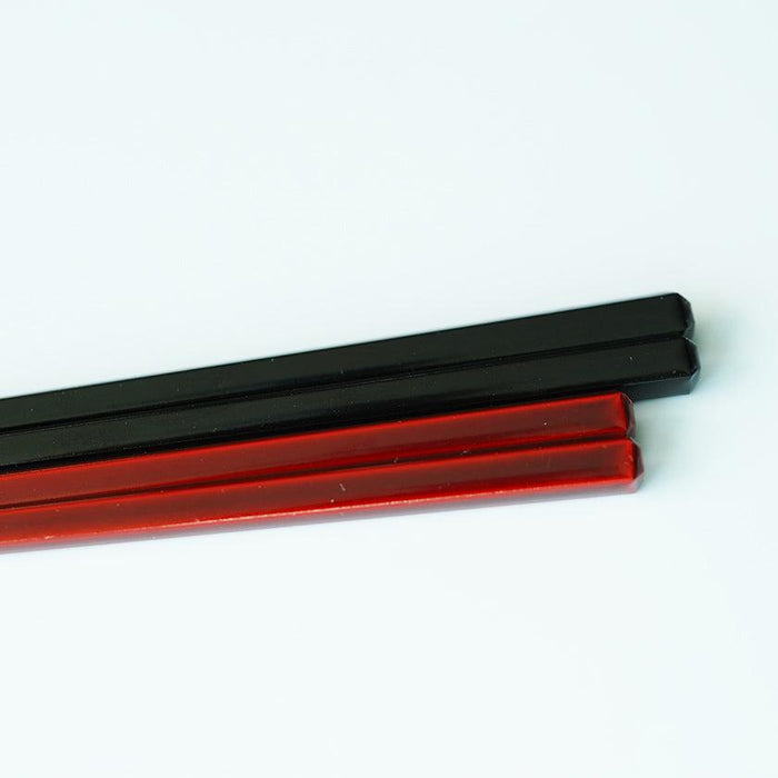 [CHOPSTICKS] PAIR KOKUTAN PENTAGON WITH CHOPSTICK REST (21.5, 23.0cm) | WAKASA LACQUERED CHOPSTICKS