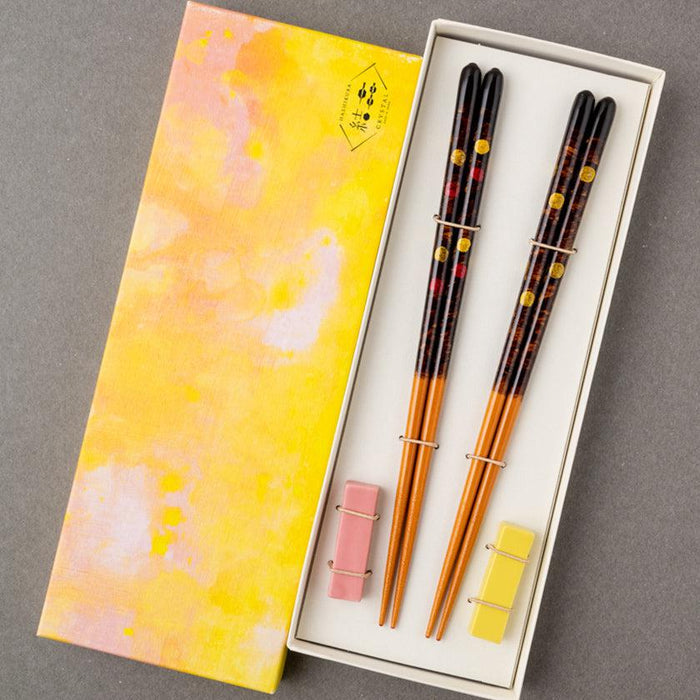 [CHOPSTICKS] PAIR MOONLIGHT WITH CHOPSTICK REST (22.5cm) | CHOPSTICKS OF WAKASA | CRYSTAL