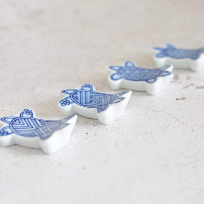 [CHOPSTICKS REST SET] 4 PIECES TURTLE | MIKAWACHI WARE | HIRADOSHOUZAN