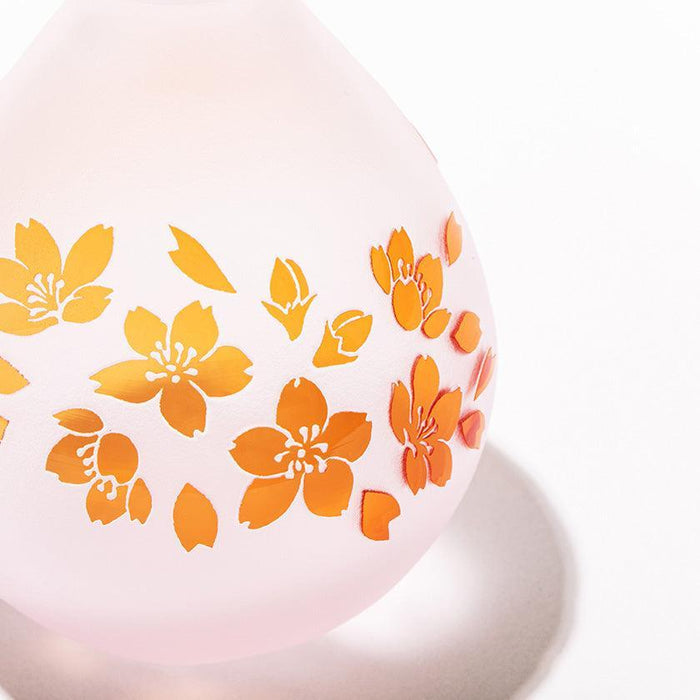 [CHOUKOKU GLASSES (CARVING) YUME GLASS] SAKURA DROP SINGLE-FLOWER VASE | TABLEAU