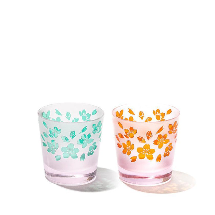 [CHOUKOKU GLASSES (CARVING) YUME GLASS] SAKURA FREE CUP PAIR | TABLEAU