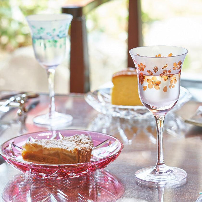 [CHOUKOKU GLASSES (CARVING) YUME GLASS] SAKURA WINE GLASS PAIR | TABLEAU