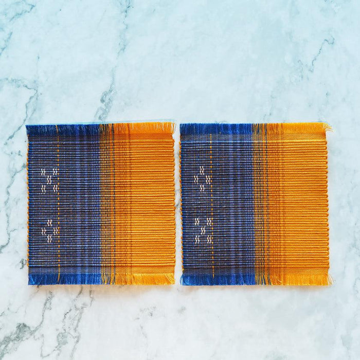 [COASTER] SEA GRADUATION 2-PIECE SET (ORANGE) | YAEYAMA MINSAH (TEXTILES) | AZAMIYA