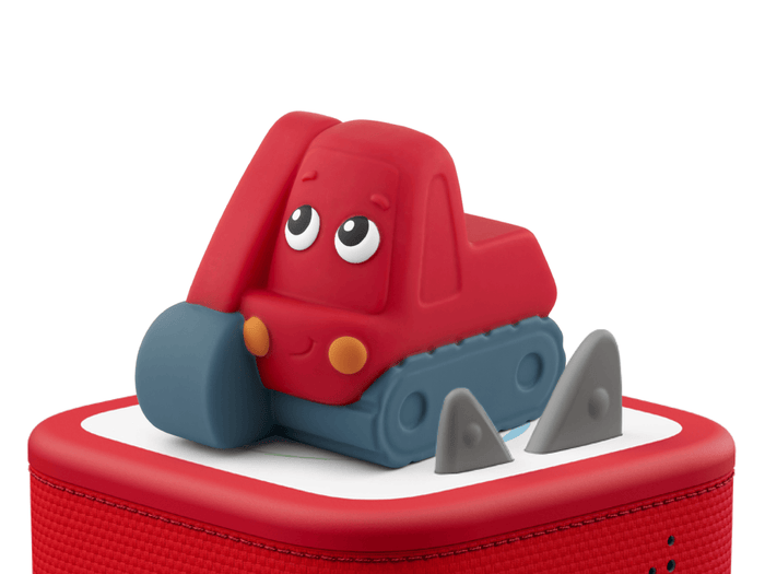 My First Tonies - Construction Set Excavator on a red Toniebox 2 rated for ages 1+