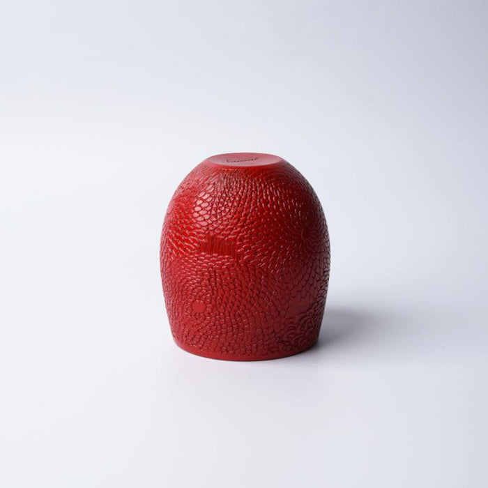 [CUP] CHRYSANTHEMUM PATTERN (RED) | PRINTING AND KYO-YUZEN ENGRAVING| SANSAI STUDIO