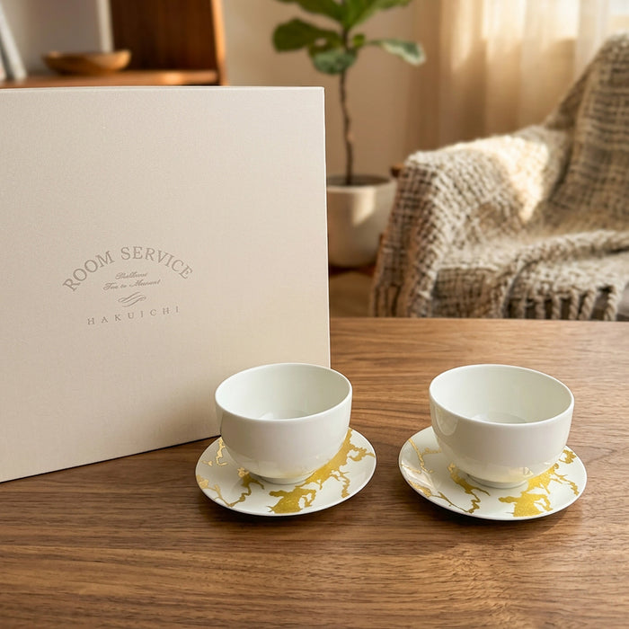[CUPS & SAUCER] RS MARBLE CUP&SAUCER TEA POT | KANAZAWA GOLD LEAF | HAKUICHI