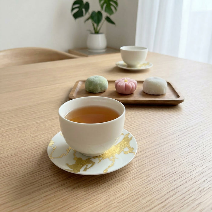[CUPS & SAUCER] RS MARBLE CUP&SAUCER TEA POT | KANAZAWA GOLD LEAF | HAKUICHI